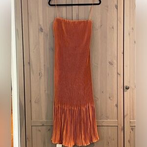 Abercrombie & Fitch Rust Pleated Dress